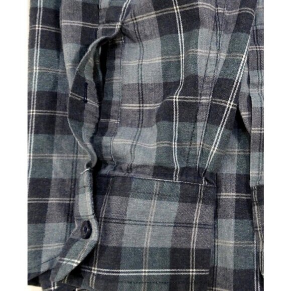 UNTUCKIT 100% cotton blue & gray flannel long sleeve button down shirt men's M - Picture 5 of 6